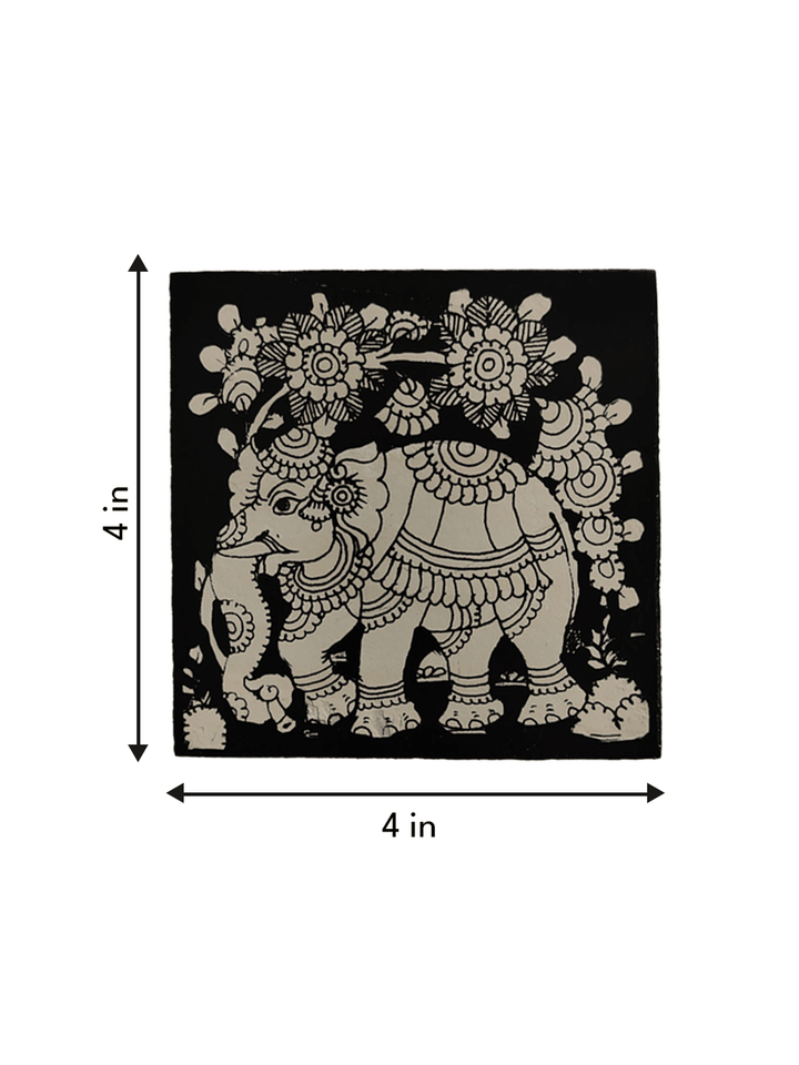 The Classic Monochrome: Elephant Tholu Coaster by Sindhe Siva Thumbnail