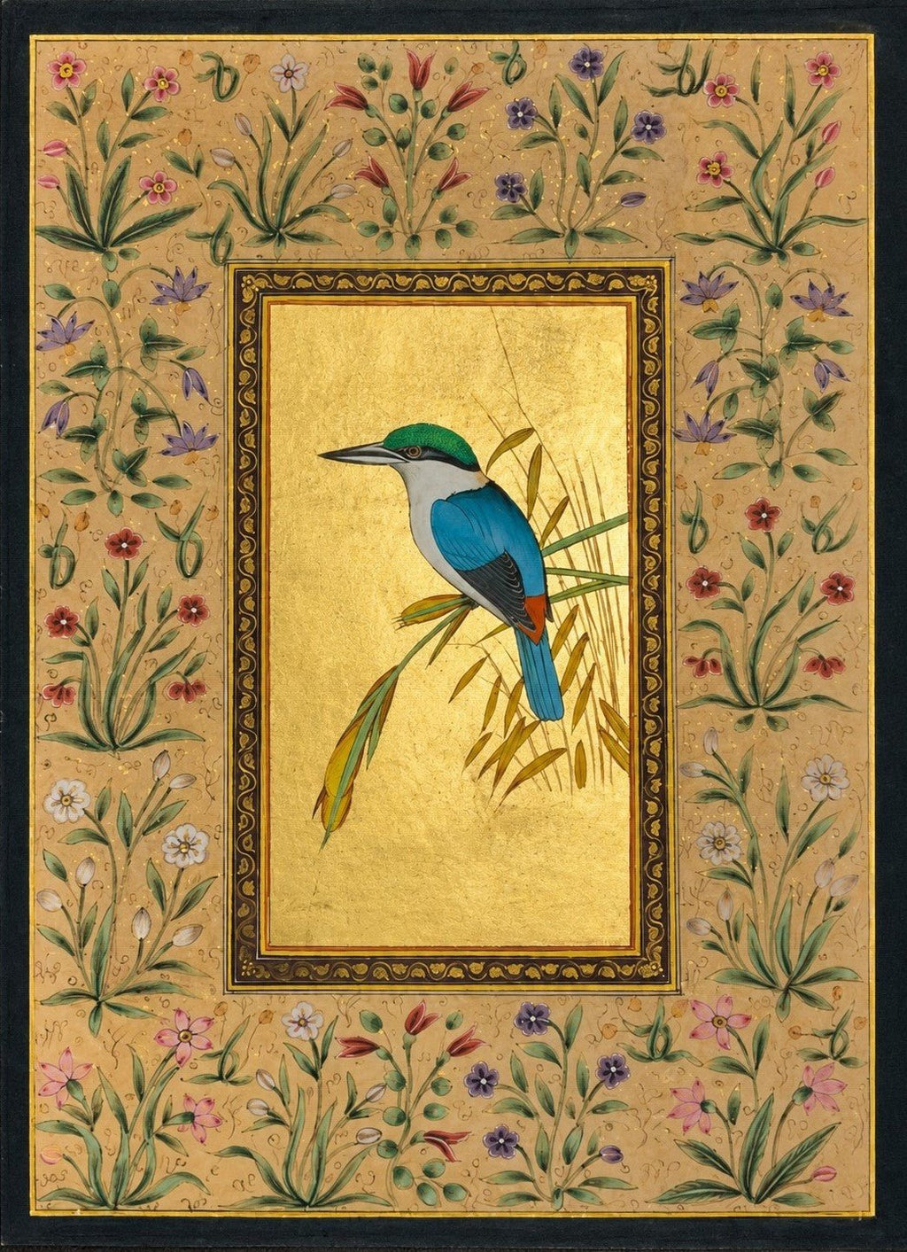 The Collared Kingfisher in Mughal Miniature by Mohan Prajapati Thumbnail