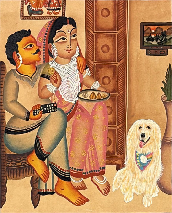 The Contemporary Family Life in Kalighat by Bapi Chitrakar Thumbnail