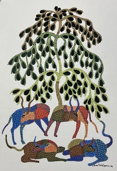 The Cool Canopy in Gond by Gareeba Singh Tekam Thumbnail
