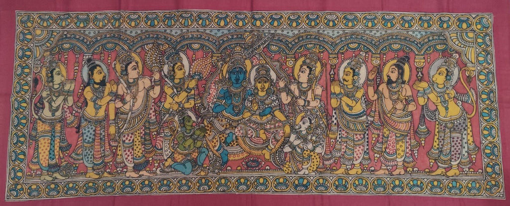 The coronation of Sri Ram in Kalamkari by Harinath N Thumbnail