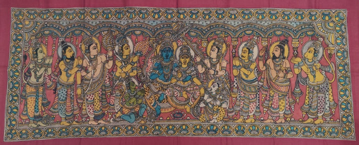 The coronation of Sri Ram in Kalamkari by Harinath N Thumbnail