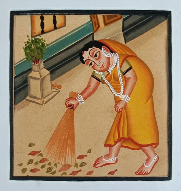 The Daily House Chores: Women Cleaning in Kalighat by Bapi Chitrakar Thumbnail