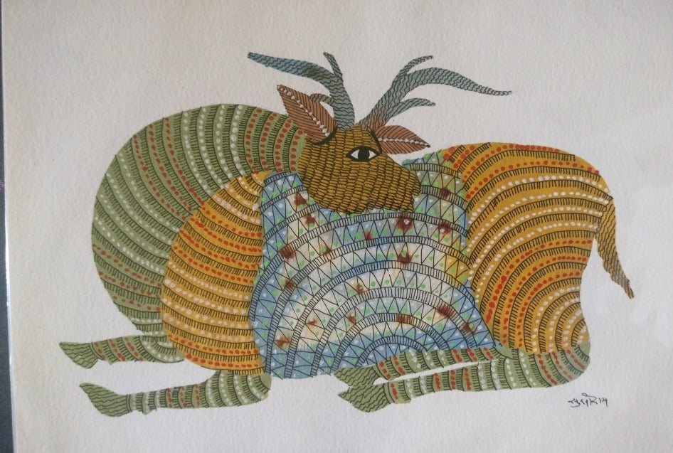 The Deep Rest in Gond by Sukhiram Maravi Thumbnail