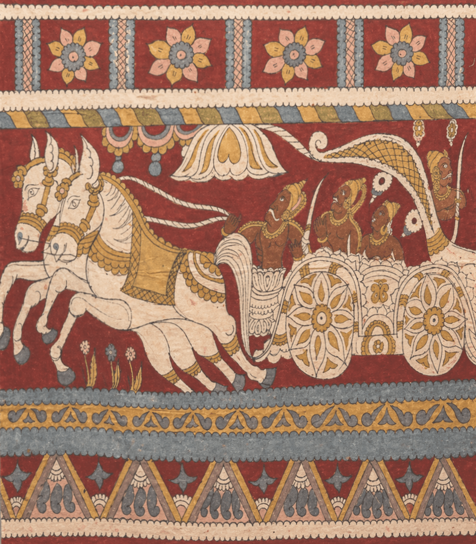 The Divine Chariot in Kalamkari by Ghanshyam Sarode Thumbnail