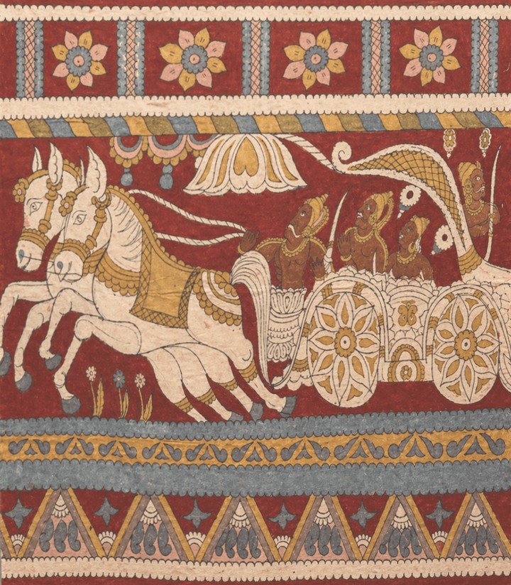 The Divine Chariot in Kalamkari by Ghanshyam Sarode Thumbnail