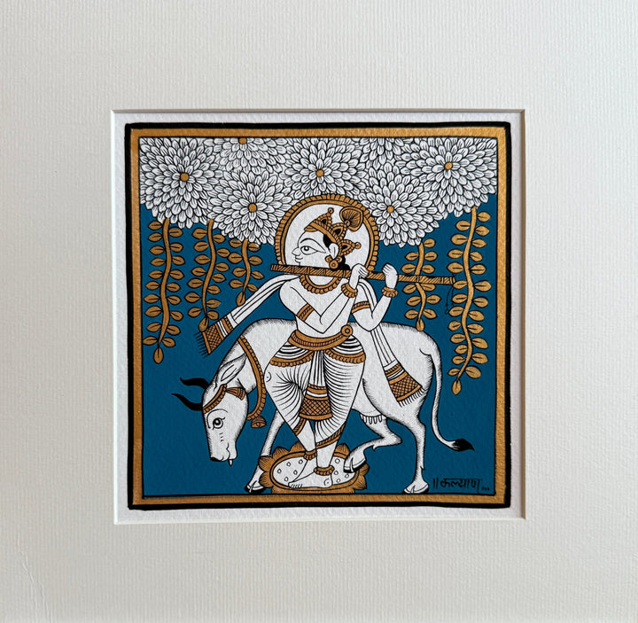 The Divine Cowherd: A Phad Painting by Kalyan Joshi Thumbnail