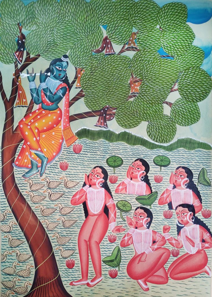 The Divine Leela of Lord Krishna in Kalighat by Hasir Chitrakar Thumbnail