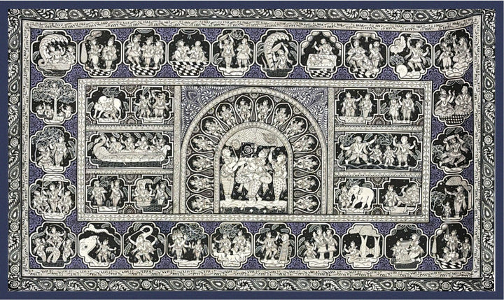 The Divine Leelas of Lord Krishna in Pattachitra by Apindra swain Thumbnail