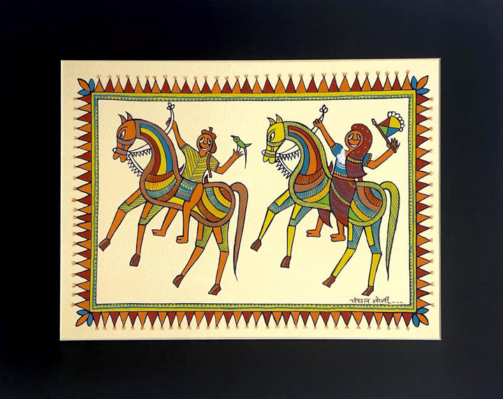 The Divine Riders in Pithora Art by Chanchal Soni Thumbnail