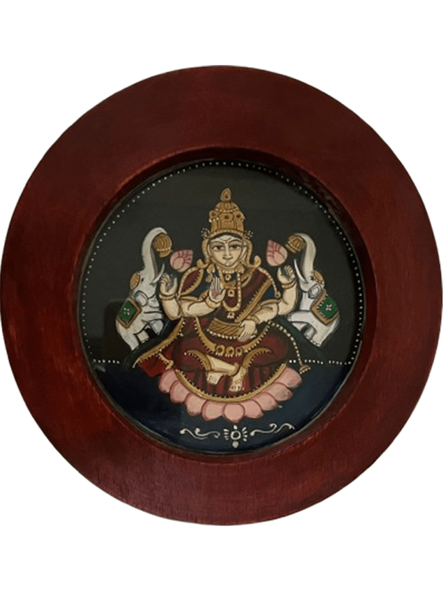 The Elegant Gajalakshmi in Mysore Painting by Hemalath B Thumbnail