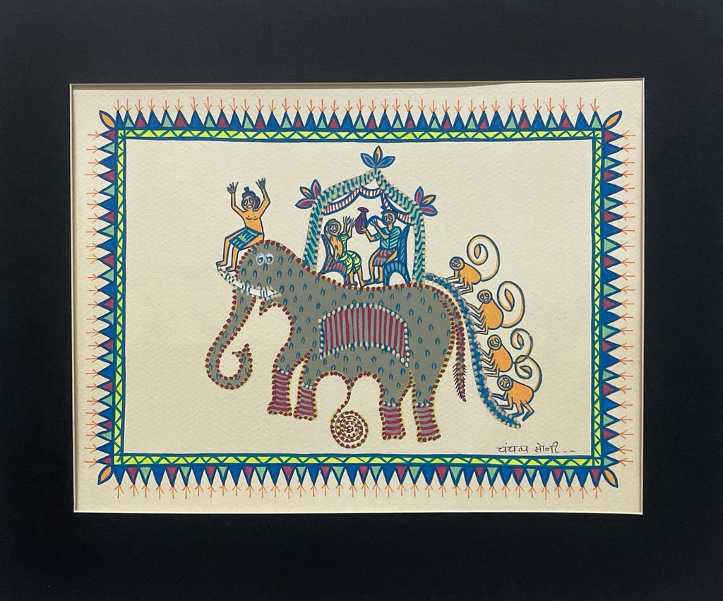The Elephant Ride In Pithora art by Chanchal Soni Thumbnail