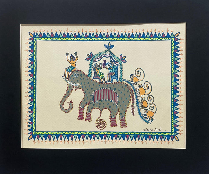 The Elephant Ride In Pithora art by Chanchal Soni Thumbnail
