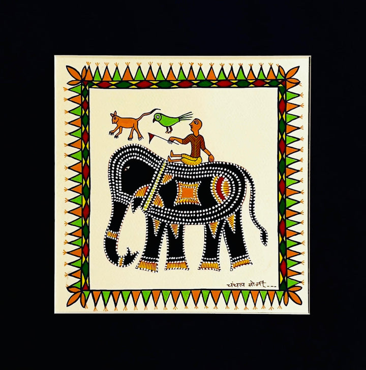 The Elephant Ride In Pithora Art by Chanchal Soni Thumbnail