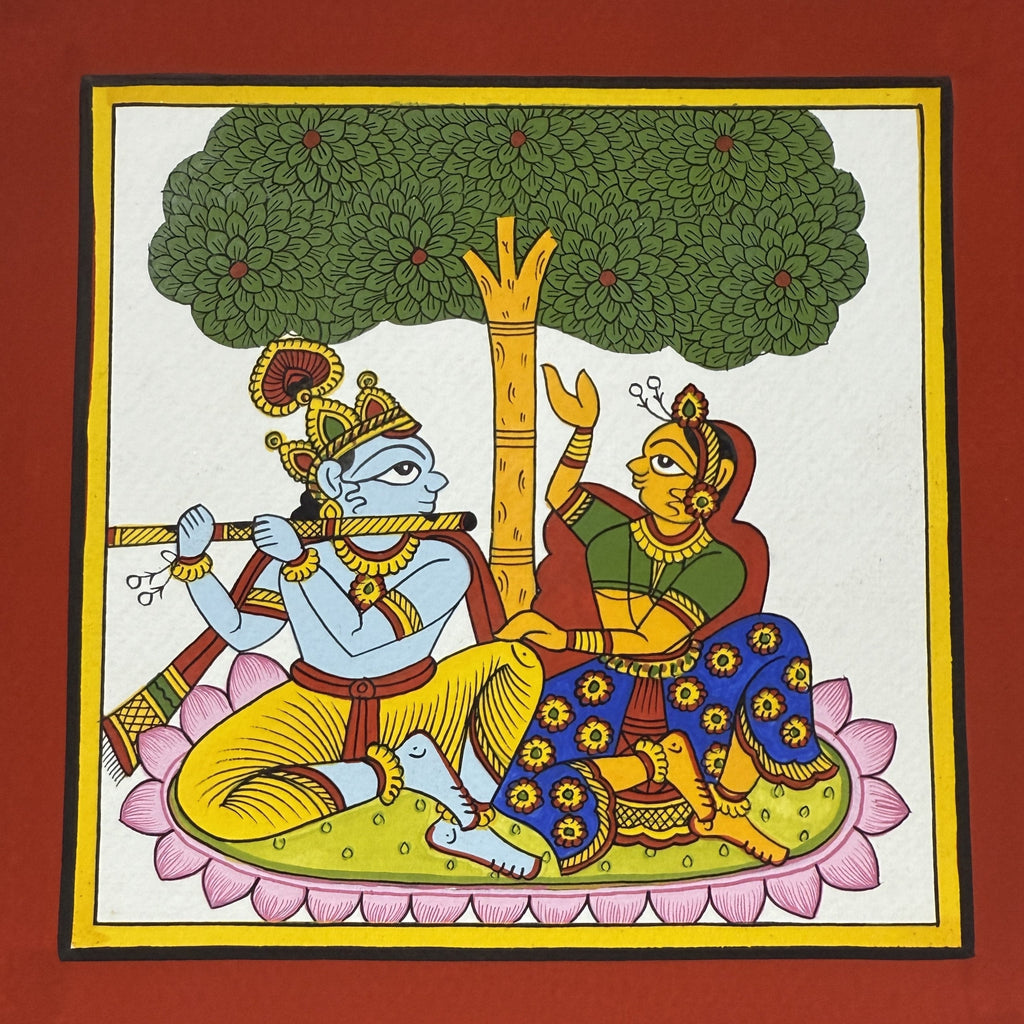 The Eternal Lovers: Lord Krishna and Radha in Phad by Kalyan Joshi Thumbnail