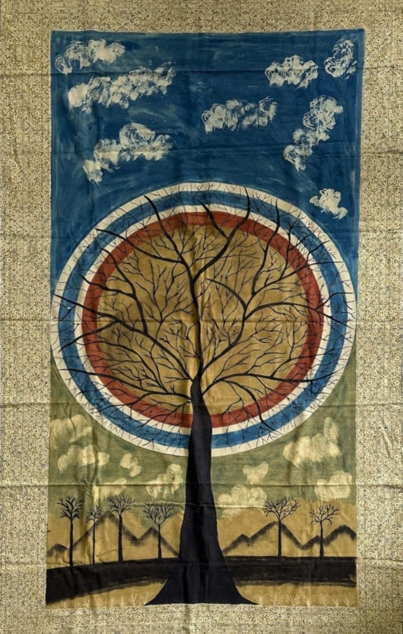 The Fall of Leaves: Ajrakh Art by Mubassirah Khalid Khatri Thumbnail