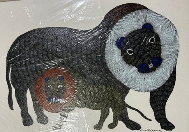 The Felines of Wild in Gond by Gareeba Singh Tekam Thumbnail