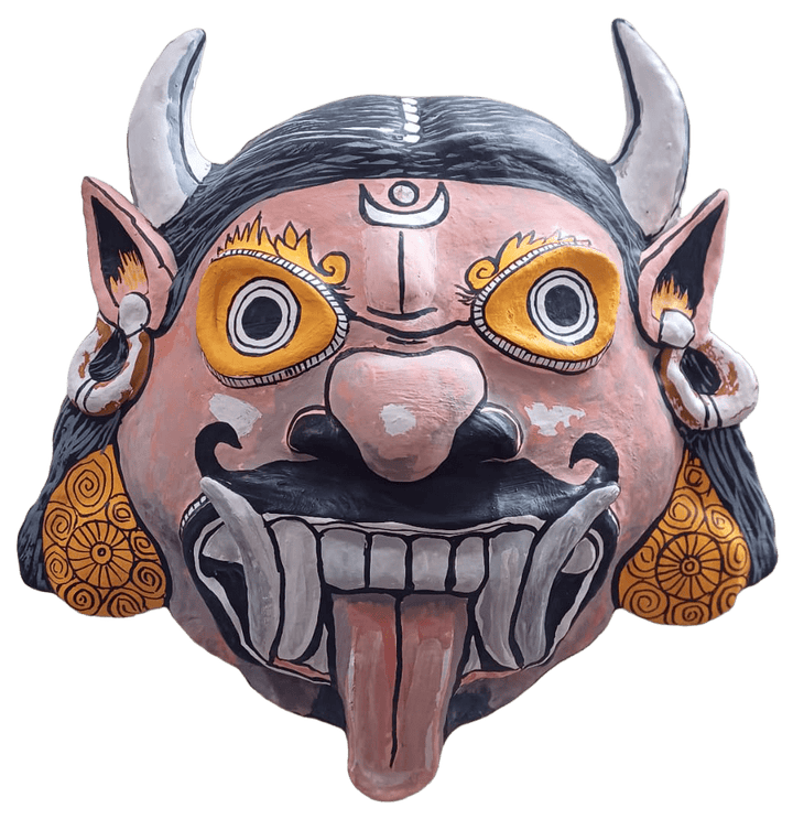 The fierce protector in Cheriyal mask by Sai Kiran Thumbnail