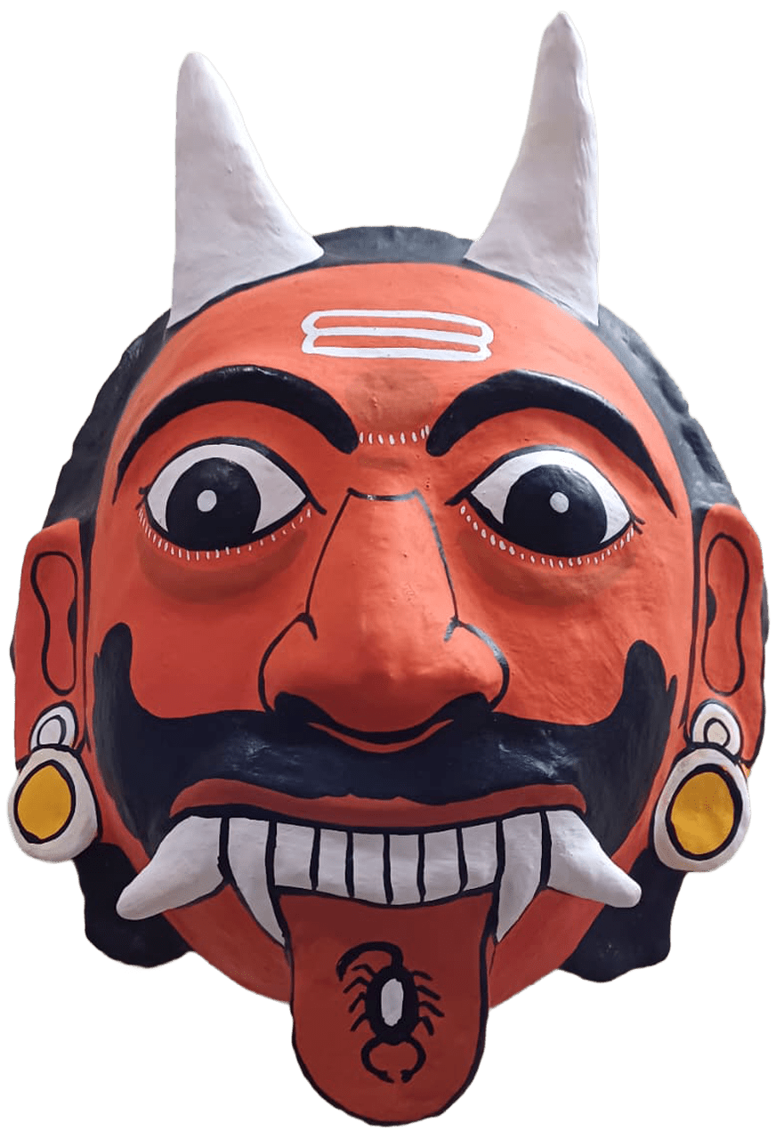 The fiery trickster in Cheriyal mask by Sai Kiran Thumbnail
