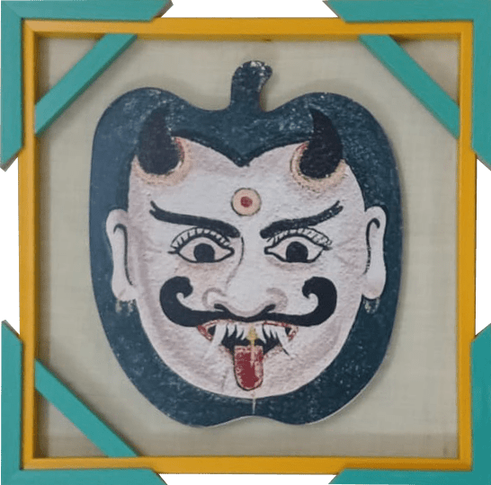 The fiery trickster in Cheriyal Mask Print Thumbnail