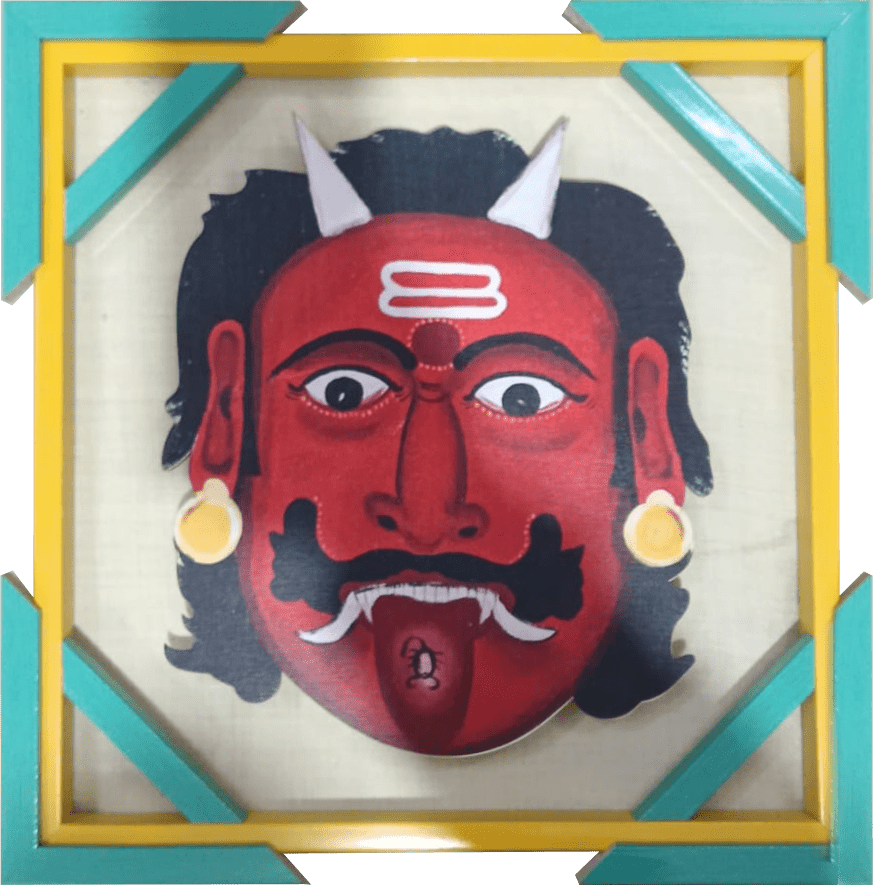 The fiery trickster in Cheriyal Mask Print Thumbnail