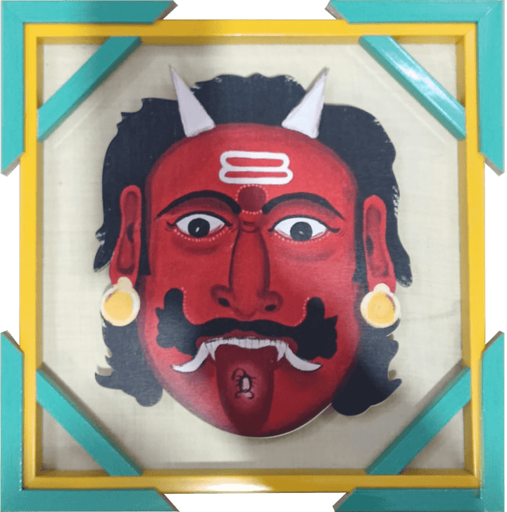 The fiery trickster in Cheriyal Mask Print Thumbnail