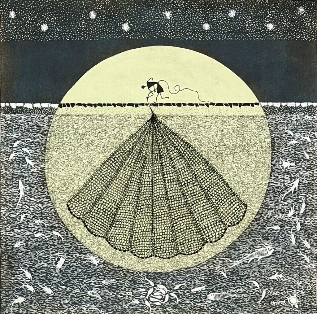 The Fisherman's Trap: Fishing in Warli by Dilip Rama Bahotha Thumbnail