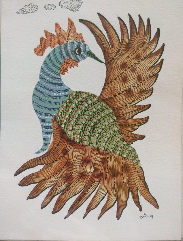 The Flight in Gond by Sukhiram Maravi Thumbnail