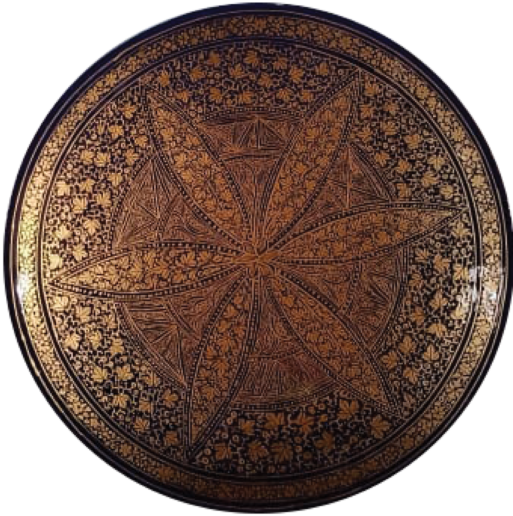The Floral Bliss: Leaves and Vines Wall Plate in Kashmiri paper mache by Riyaz Khan Thumbnail