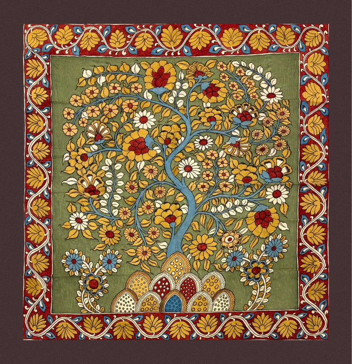 The Flourishing Tree of Life in Kalamkari by Mannasamudram Viswanath Reddy Thumbnail