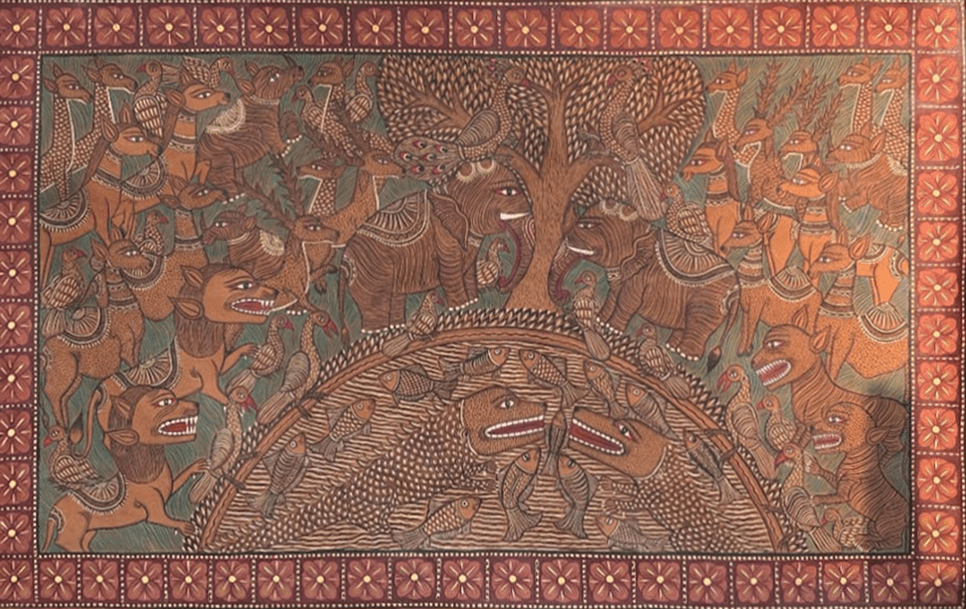 The Forest Gathering in Kalighat by Uttam Chitrakar Thumbnail
