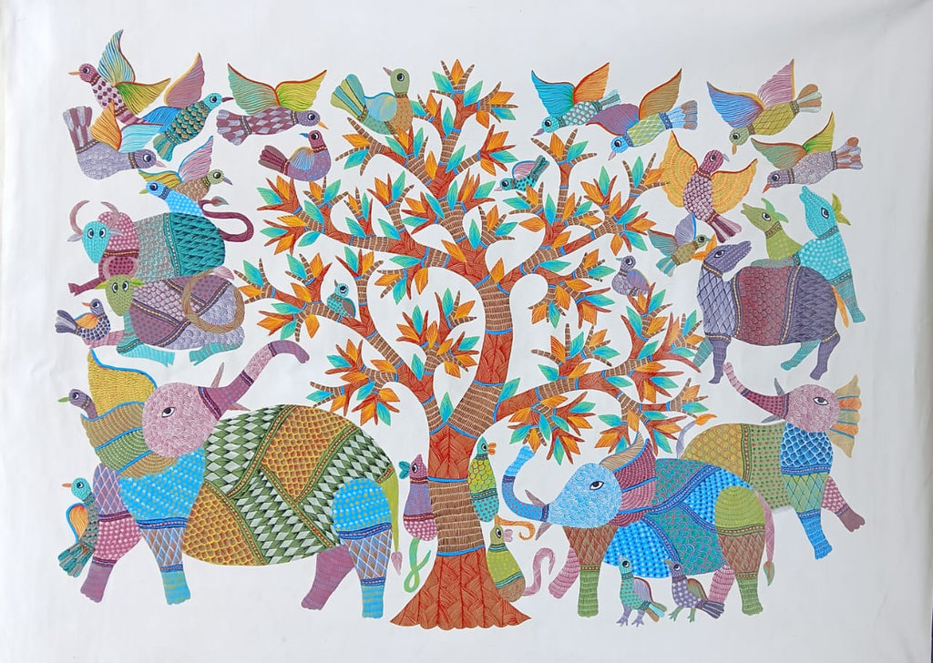 The Forest Kingdom in Gond by Kailash Pradhan Thumbnail