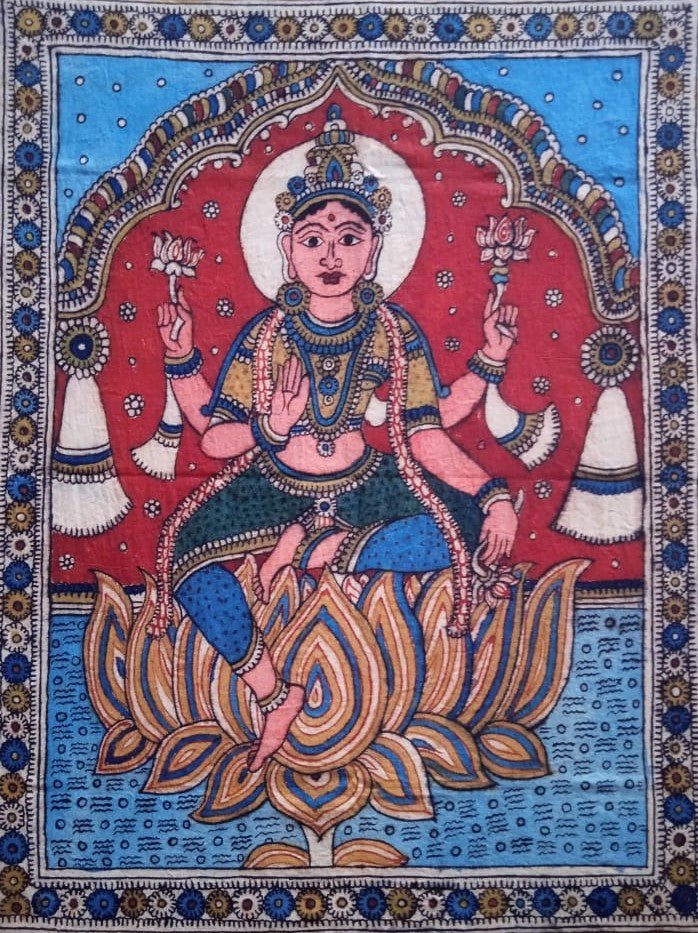 The Goddess of Wealth: Lakshmi in Kalamkari by Siva Reddy Thumbnail