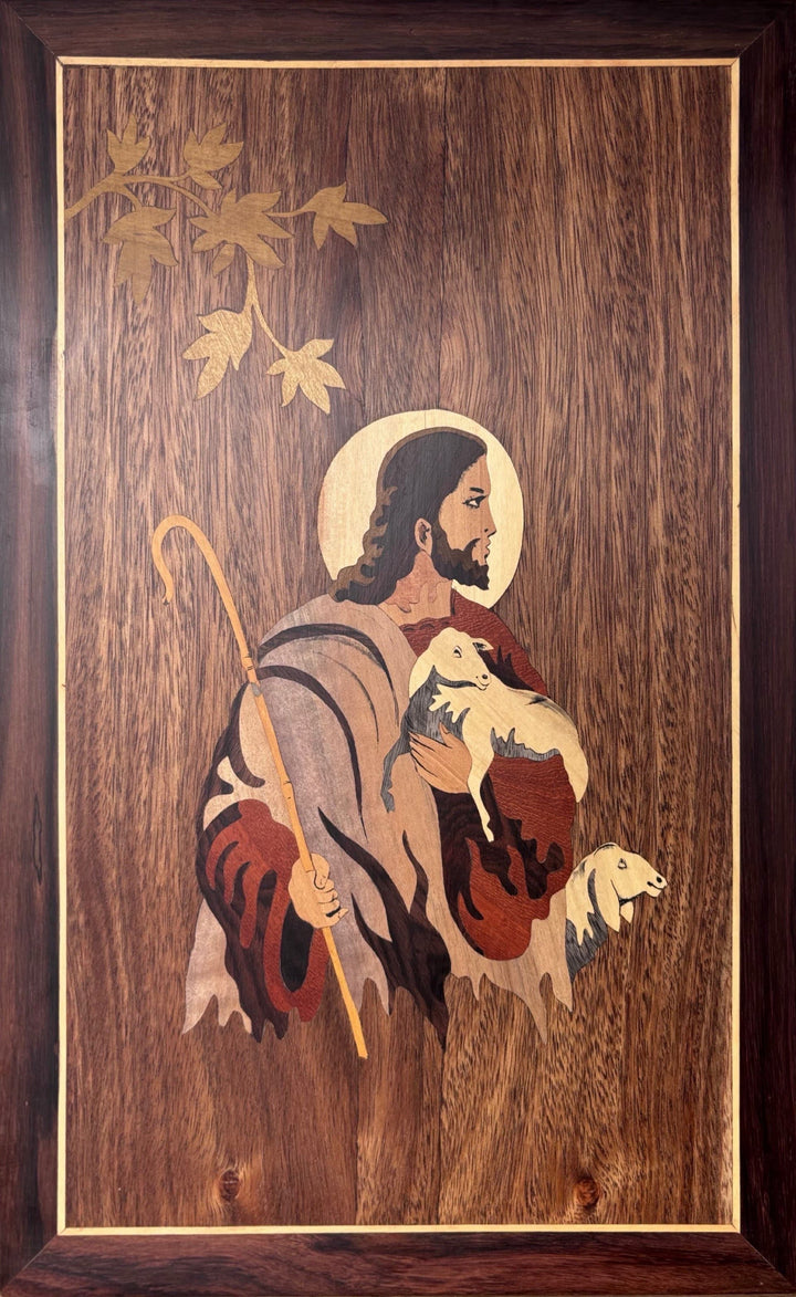 The Good Shepherd: Wood Inlay by Mohan Kumar Thumbnail