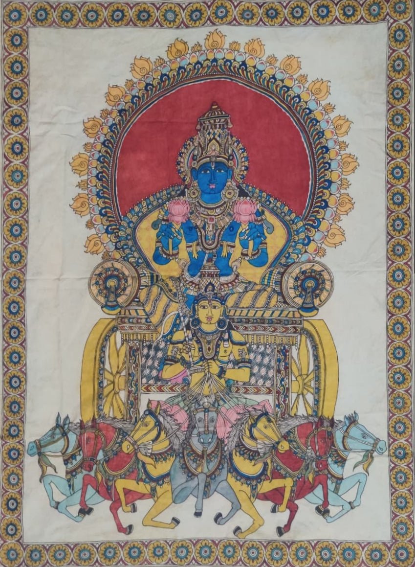 The Lord of Light: Surya Dev in Kalamkari by Harinath N. Thumbnail