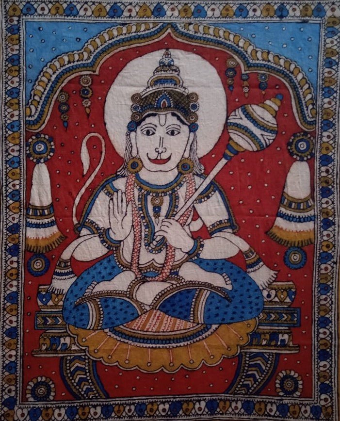The Monkey God: Lord Hanuman in Kalamkari by Siva Reddy Thumbnail