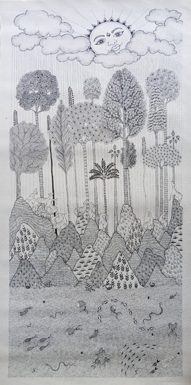 The natural world in Warli by Sayli Prasad Dadoda Thumbnail