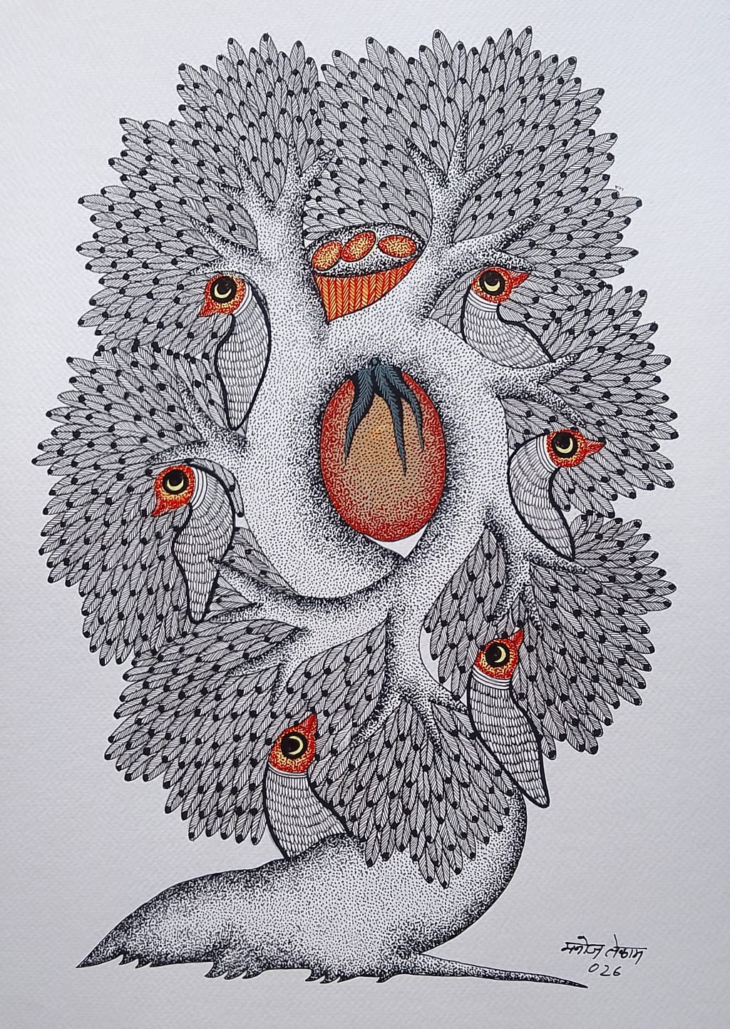 The Nesting Tree in Gond by Manoj Tekam Thumbnail