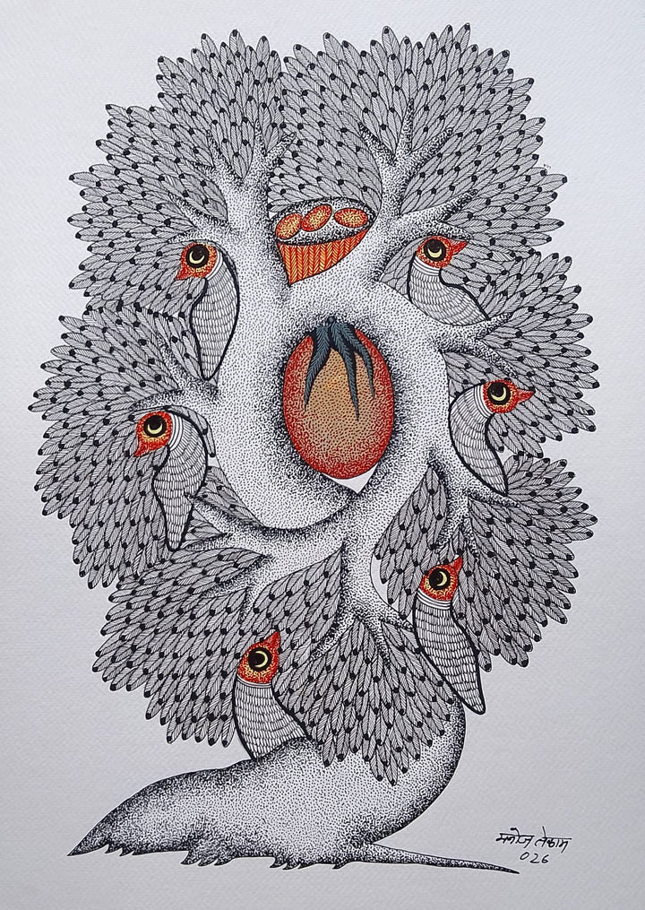 The Nesting Tree in Gond by Manoj Tekam Thumbnail