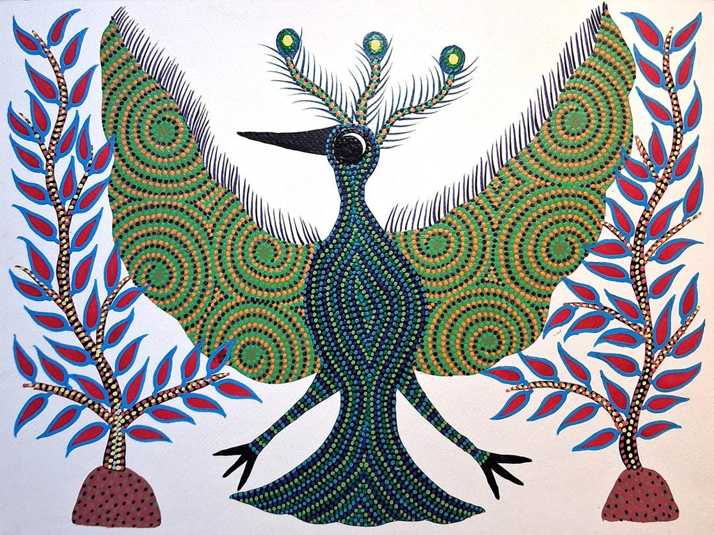 The Peacock's Dance In Bhil by Kamlesh Parmar Thumbnail