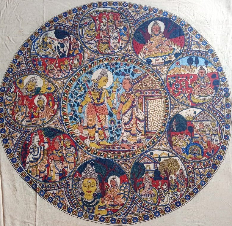 The Penance of Parvati in Kalamkari by Siva Reddy Thumbnail