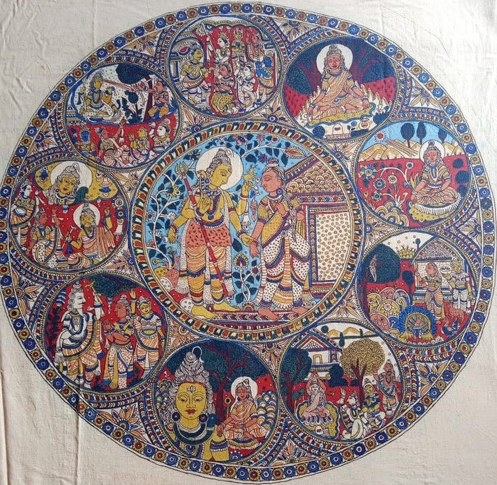 The Penance of Parvati in Kalamkari by Siva Reddy Thumbnail