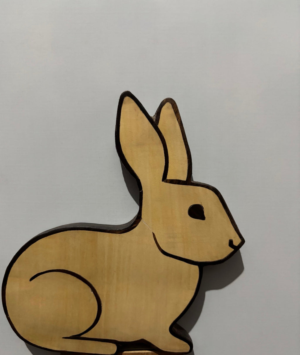 The Quiet Hare in animal in wood inlay by Mohan Kumar Thumbnail