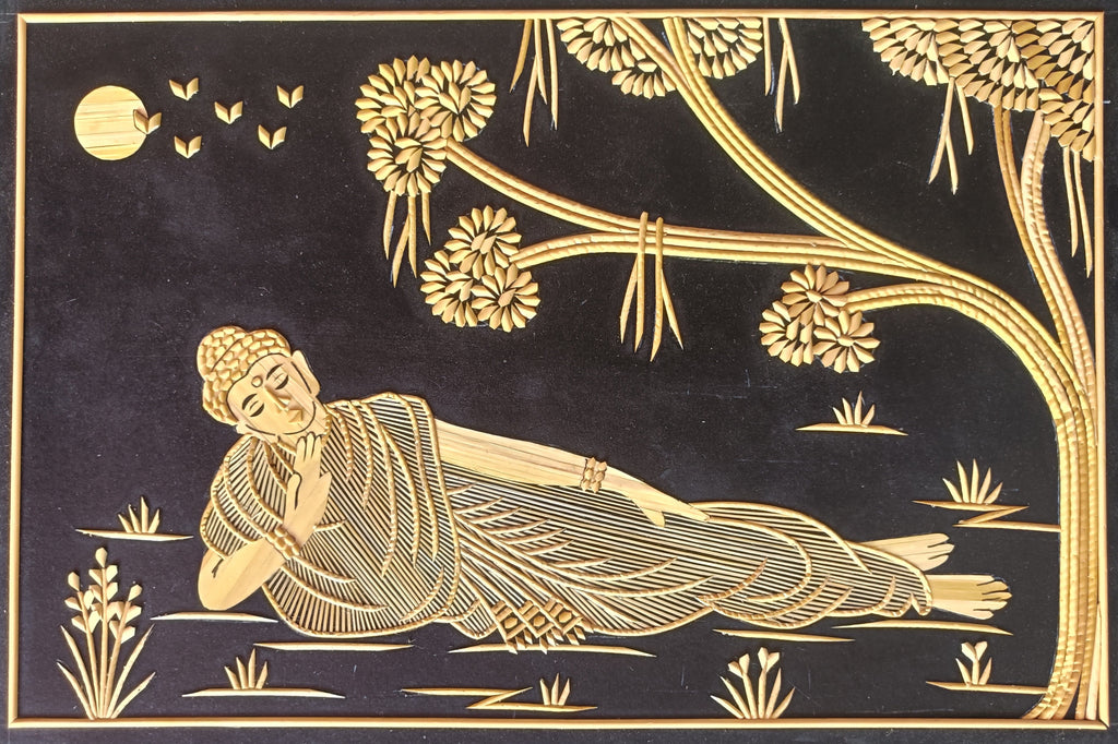 The Reclining Buddha in Sikki Grass Work by Suraj Kumar Sahu Thumbnail