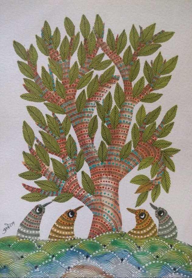 The Revered in Gond by Sukhiram Maravi Thumbnail