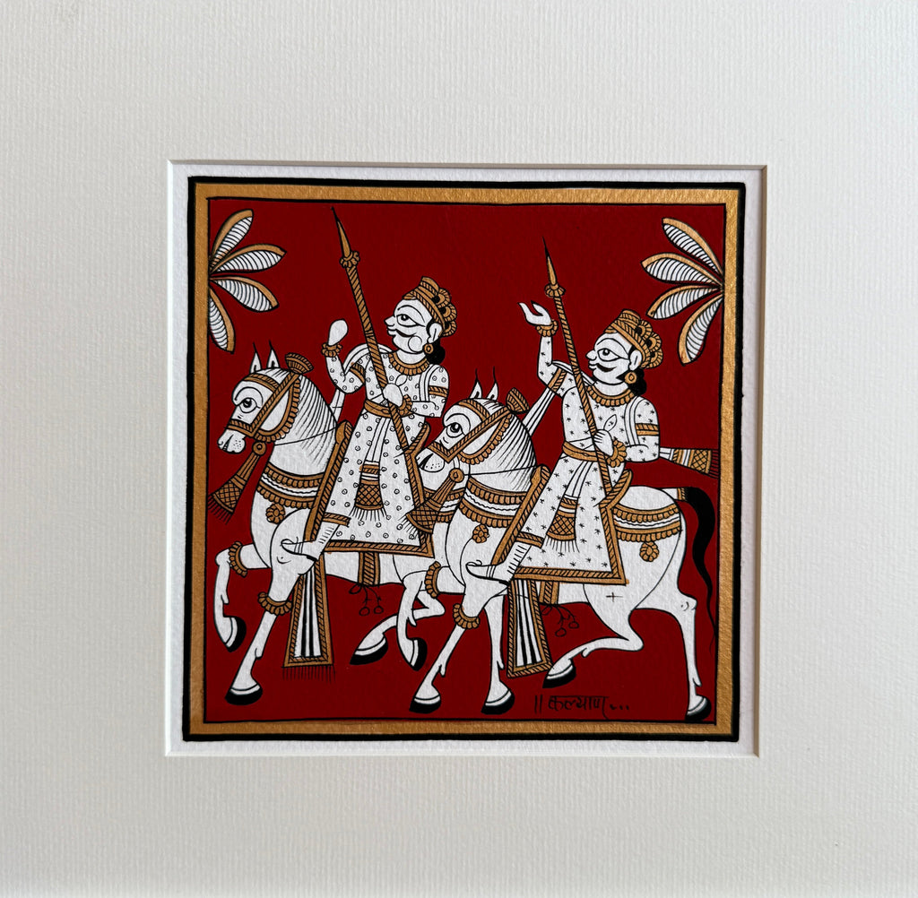 The Royal Cavalry in Procession: A Phad Painting by Kalyan Joshi Thumbnail