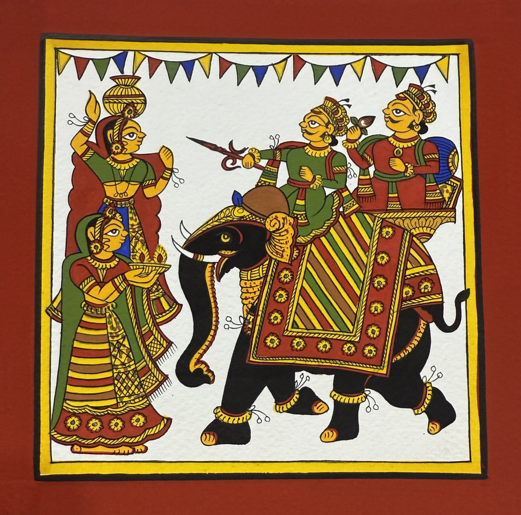 The Royal Procession: A Phad Painting by Kalyan Joshi Thumbnail