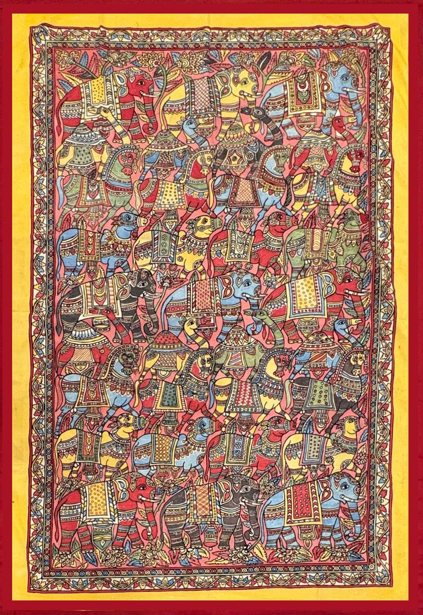 The Royal Procession: Animals in Karuppur Kalamkari  by K. Lakshminarayan Thumbnail
