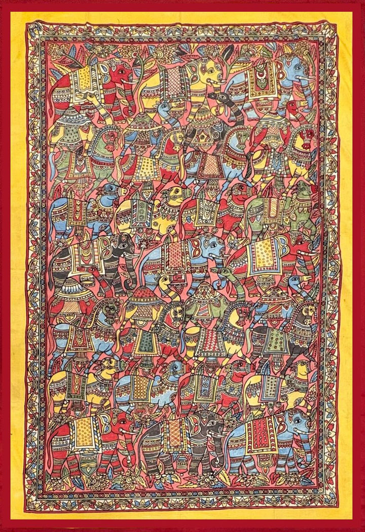 The Royal Procession: Animals in Karuppur Kalamkari  by K. Lakshminarayan Thumbnail