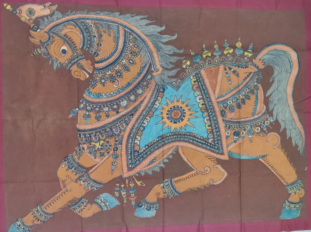 The Royal Steed in Kalamkari by Harinath N Thumbnail